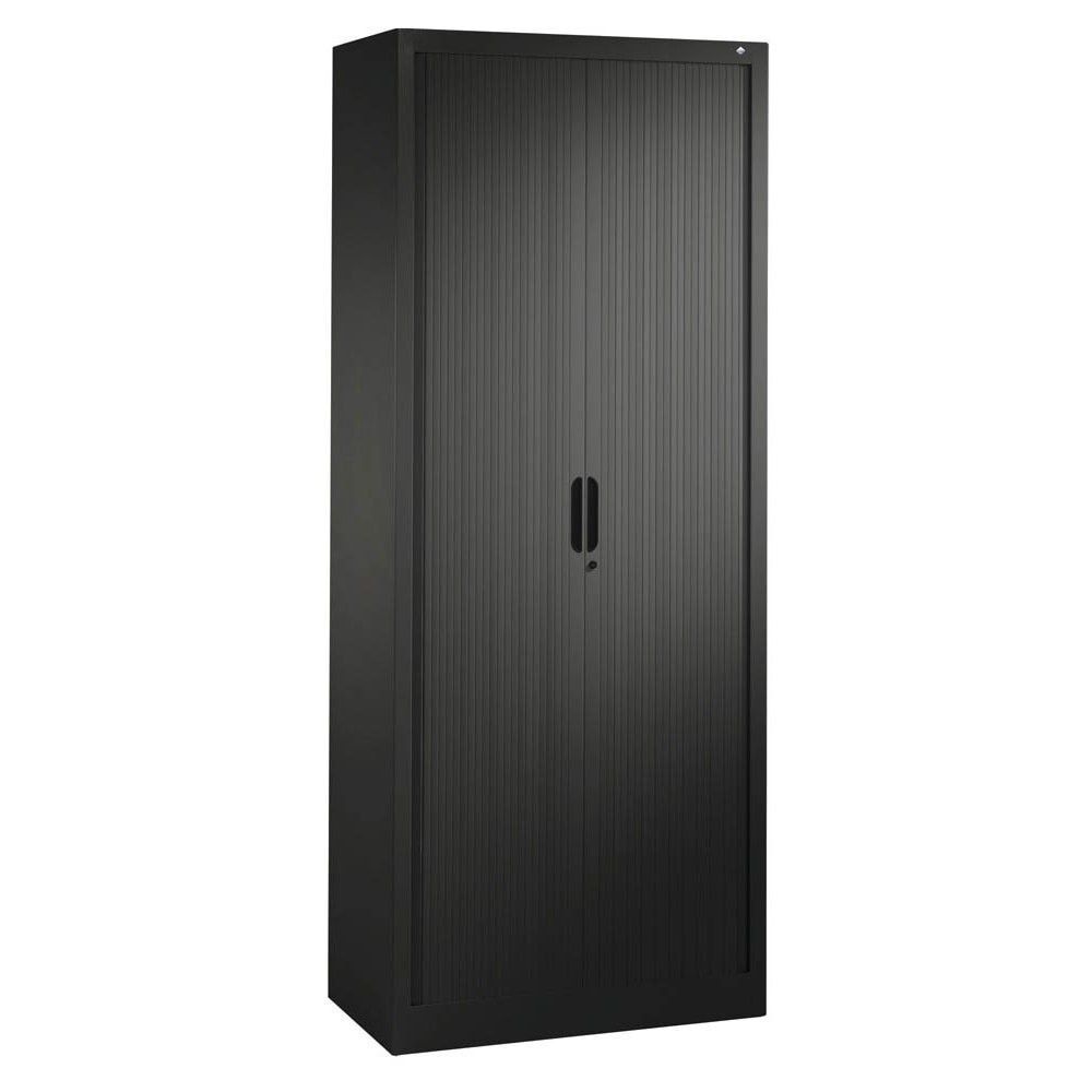 C+P Omnispace, Rollladenschrank, Aktenschrank, Büroschrank, Stahlschrank, abschließbar, 4 Fachböden, Farbe lichtgrau, 1.980 x 1.000 x 420 mm (HxBxT)