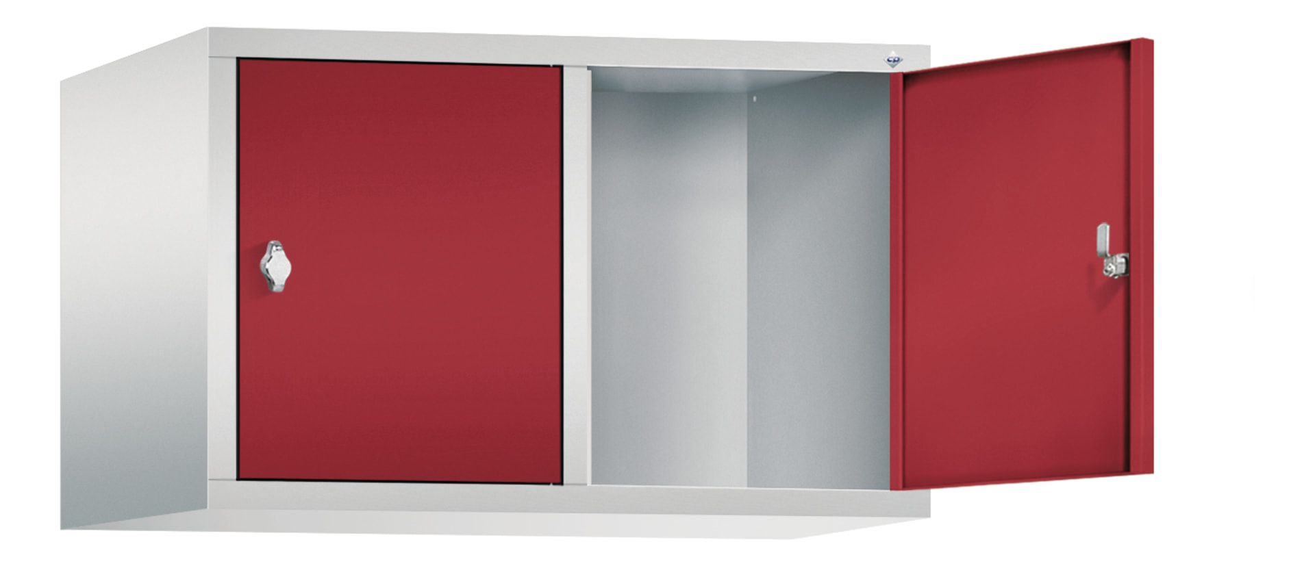 Aufsatzschrank für Spinde und Schließfachschränke, 2 Abteile, Korpus anthrazitgrau, Türen anthrazitgrau, 500 x 810 x 500 mm (HxBxT), Stahlschrank