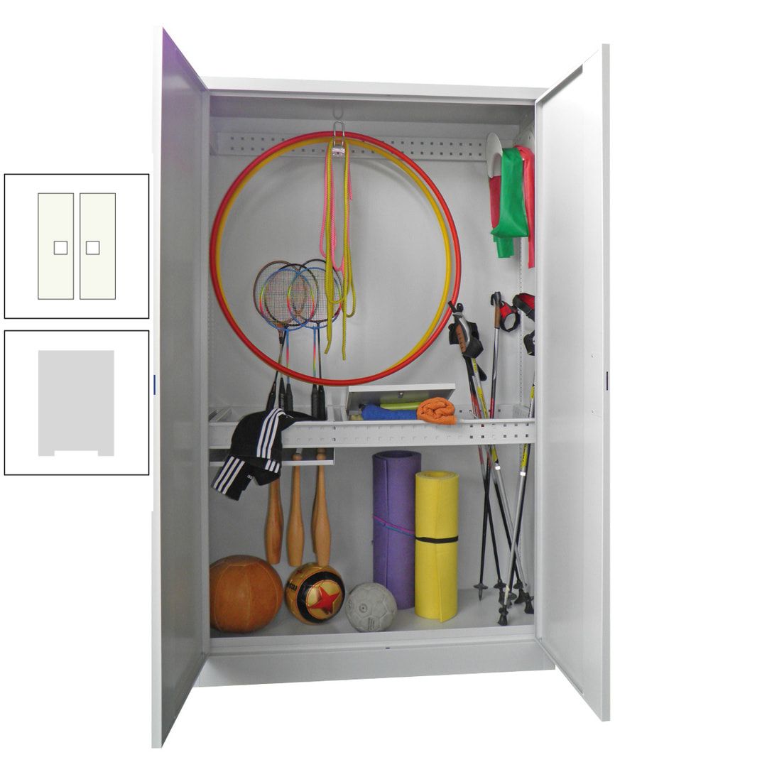 Sportschrank - Vollblechtüren - Variante 1 - 1.950x1.200x500 mm (HxBxT) - anthrazitgrau