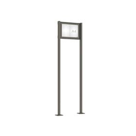 Pfosten-Set (2 Endpfosten) für Schaukasten mit Einflügeltür - Höhe 2.200 mm - auf Bodenplatten - Farbe grau