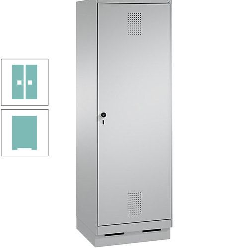 Doppel-Spind, Garderobenschrank, 1 Tür für 2 Abteile a 300 mm, Korpus anthrazitgrau, Türen anthrazitgrau, 1.800 x 600 x 500 mm (HxBxT)