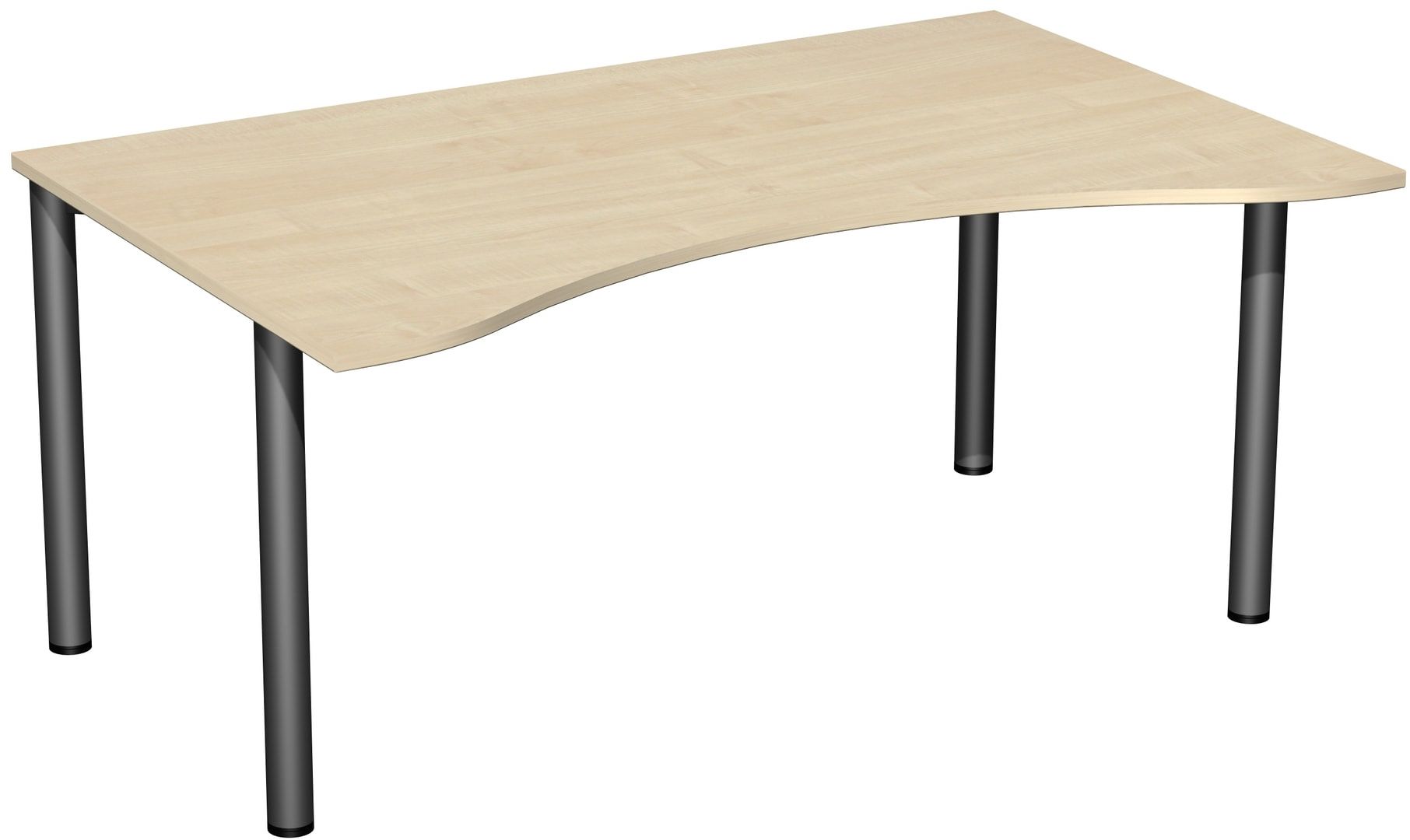 Ergo-Schreibtisch - 4-Fuß Flex - Bürotisch - 720 x 1.600 x 1.000 mm (HxBxT) - Gestell anthrazit - Ahorn
