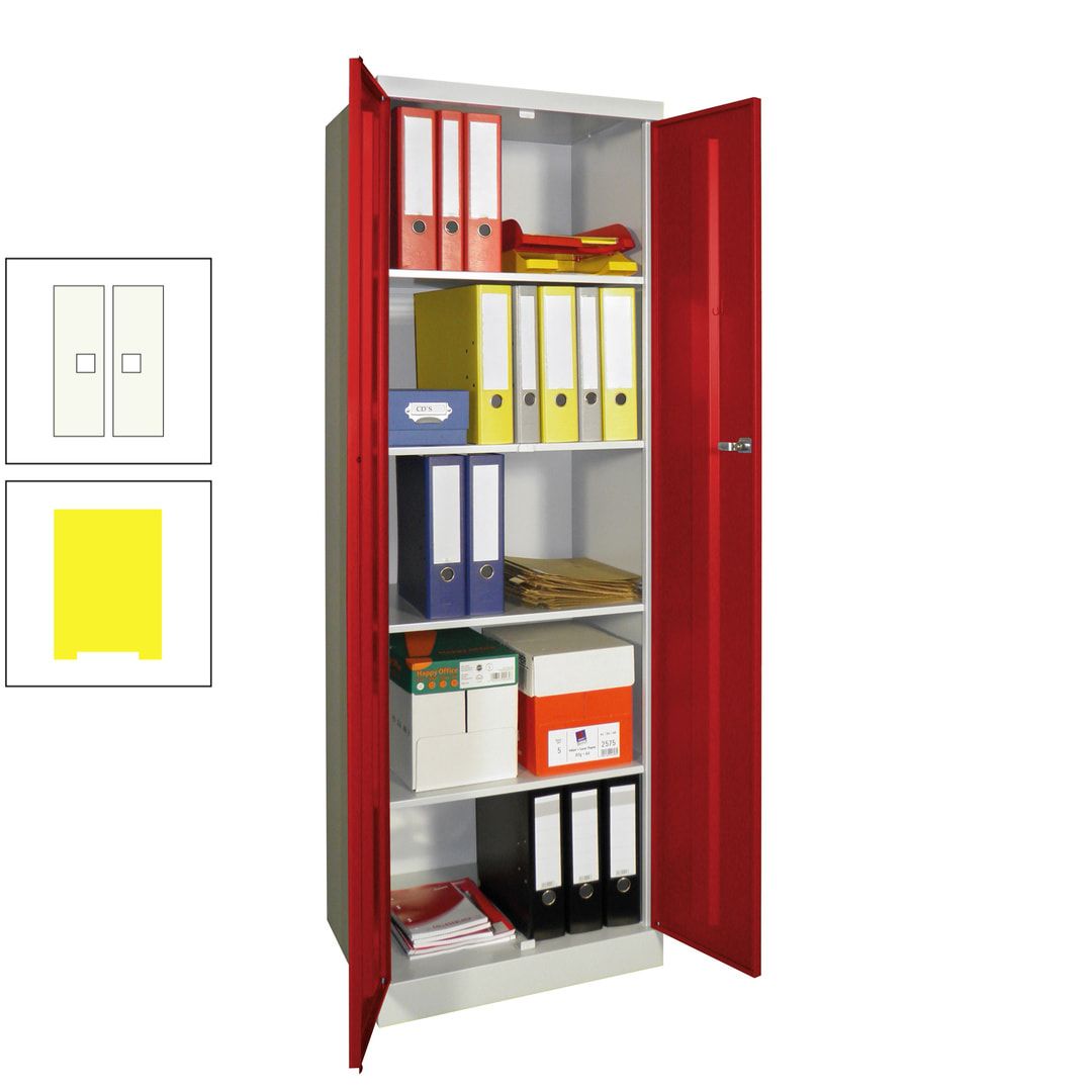 Aktenschrank - Sockel - 4 Böden - 1.800x600x500 mm (HxBxT) - Zylinderschloss - anthrazitgrau