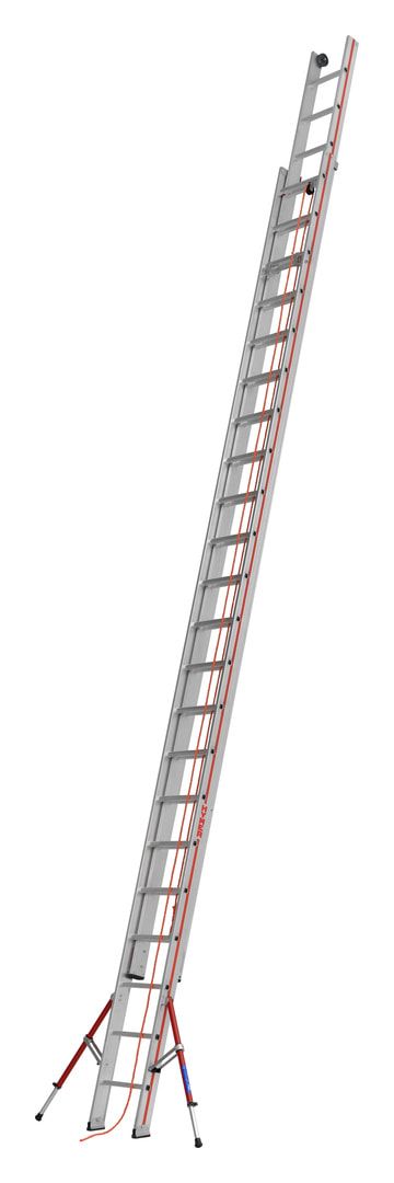 Aluminium-Seilzugleiter - zweiteilig - 10.350 x 1.400 mm (LxB) - Ausleger - Klappfüße - Aluleiter Hymer