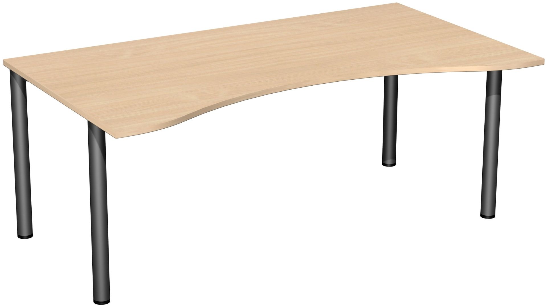 Ergo-Schreibtisch - 4-Fuß Flex - Bürotisch - 720 x 1.600 x 1.000 mm (HxBxT) - Gestell anthrazit - Ahorn