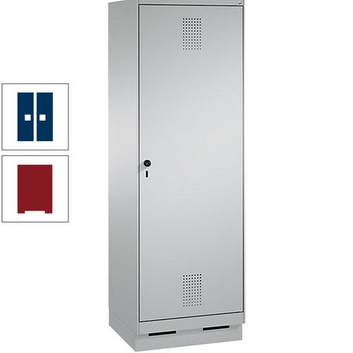 Doppel-Spind, Garderobenschrank, 1 Tür für 2 Abteile a 300 mm, Korpus anthrazitgrau, Türen anthrazitgrau, 1.800 x 600 x 500 mm (HxBxT)