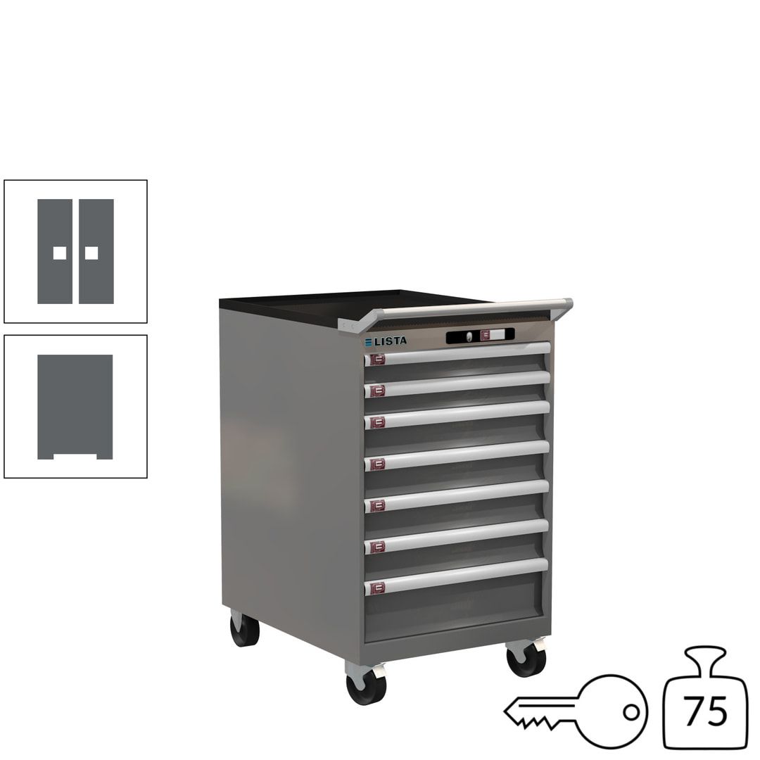 Lista Schubladenschrank - 14.373.010 - 990 x 564 x 725 mm (HxBxT) - 7 Schubladen - 75 kg - Key Lock - lichtblau (RAL 5012)