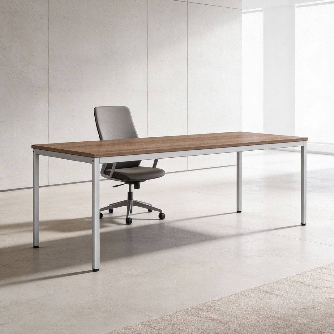 Schreibtisch - 4-Fuß Eco - Bürotisch - 720 x 1.000 x 800 mm (HxBxT) - Gestell lichtgrau - Ahorn