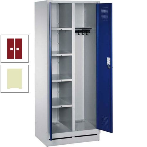 Mehrzweckschrank, Doppeltüren, Füße, 2 Abteile a 300 mm, Korpus anthrazitgrau, Tür anthrazitgrau, 1.800 x 600 x 500 mm (HxBxT)