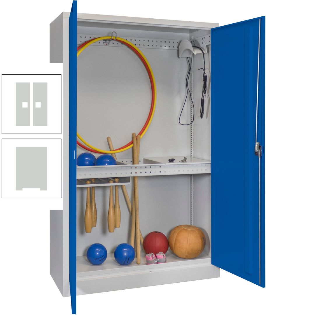 Sportschrank - Vollblechtüren - Variante 3 - 1.950x1.200x500 mm (HxBxT) - anthrazitgrau