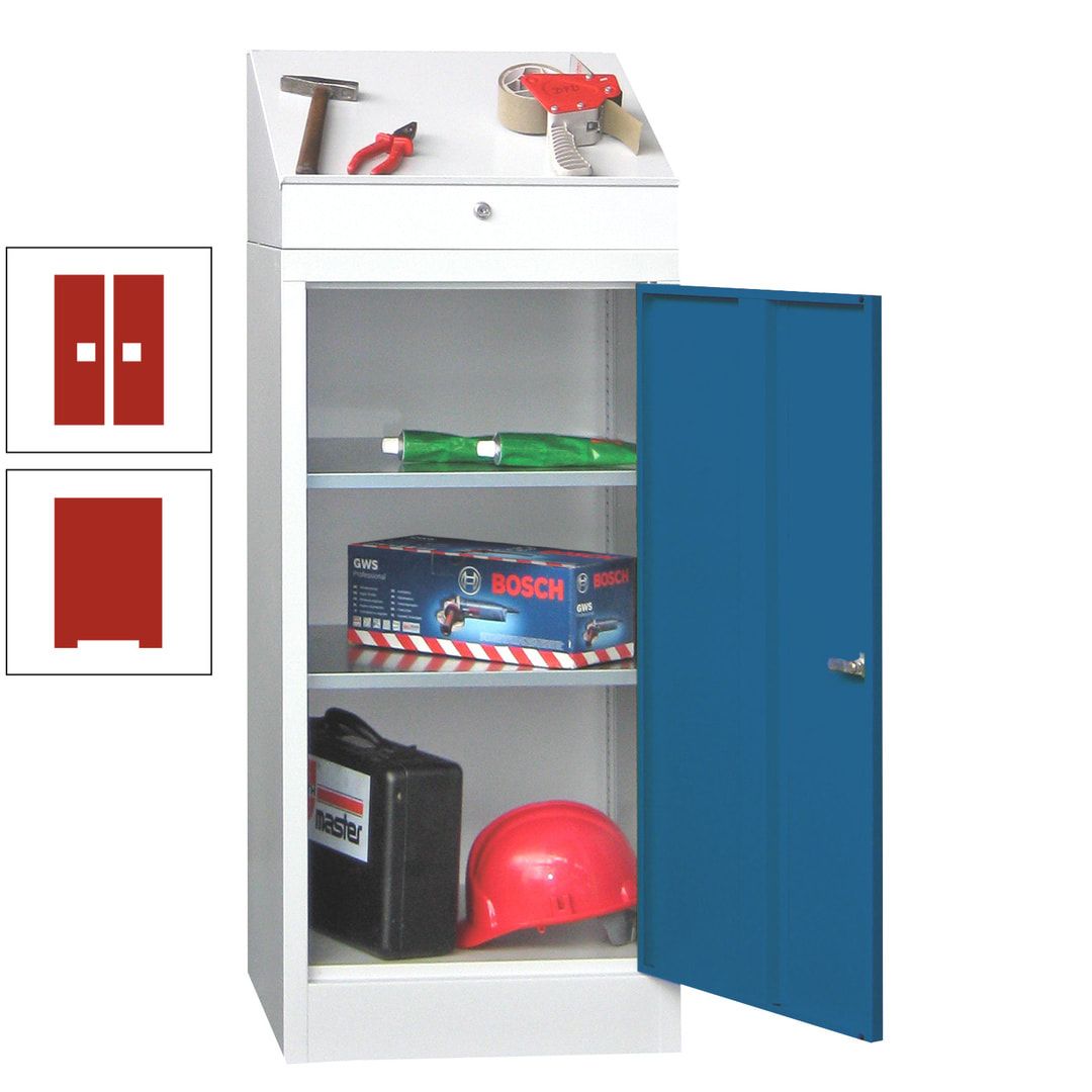 Stehpult mit Schrank - Vollblechtür - Zylinderschloss - 1.270x500x500 mm (HxBxT) - anthrazitgrau