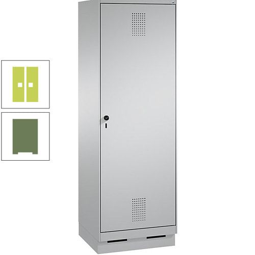 Doppel-Spind, Garderobenschrank, 1 Tür für 2 Abteile a 300 mm, Korpus anthrazitgrau, Türen anthrazitgrau, 1.800 x 600 x 500 mm (HxBxT)