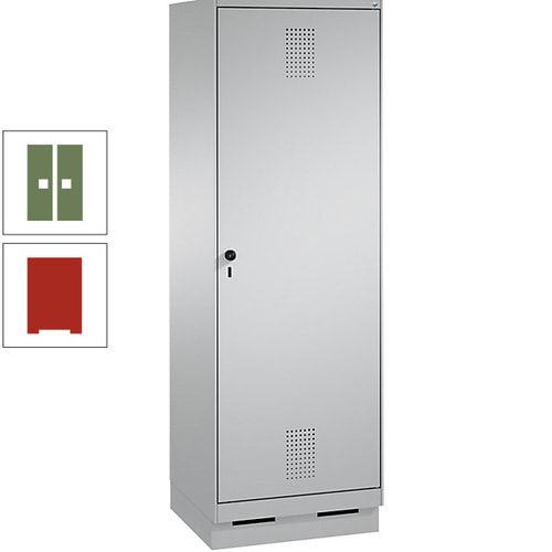 Doppel-Spind, Garderobenschrank, 1 Tür für 2 Abteile a 300 mm, Korpus anthrazitgrau, Türen anthrazitgrau, 1.800 x 600 x 500 mm (HxBxT)