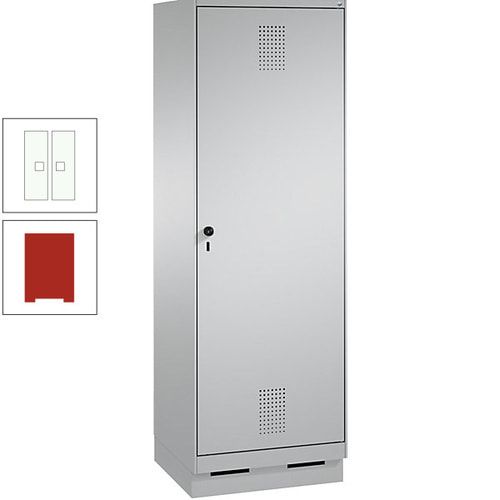 Doppel-Spind, Garderobenschrank, 1 Tür für 2 Abteile a 300 mm, Korpus anthrazitgrau, Türen anthrazitgrau, 1.800 x 600 x 500 mm (HxBxT)