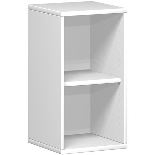 Büroregal, Schreibtischhöhe, Metallsockel/Standfüße, Dreischicht-Feinspan, Einlegeboden, 768 x 1.000 x 425 mm (HxBxT), Dekor Ahorn