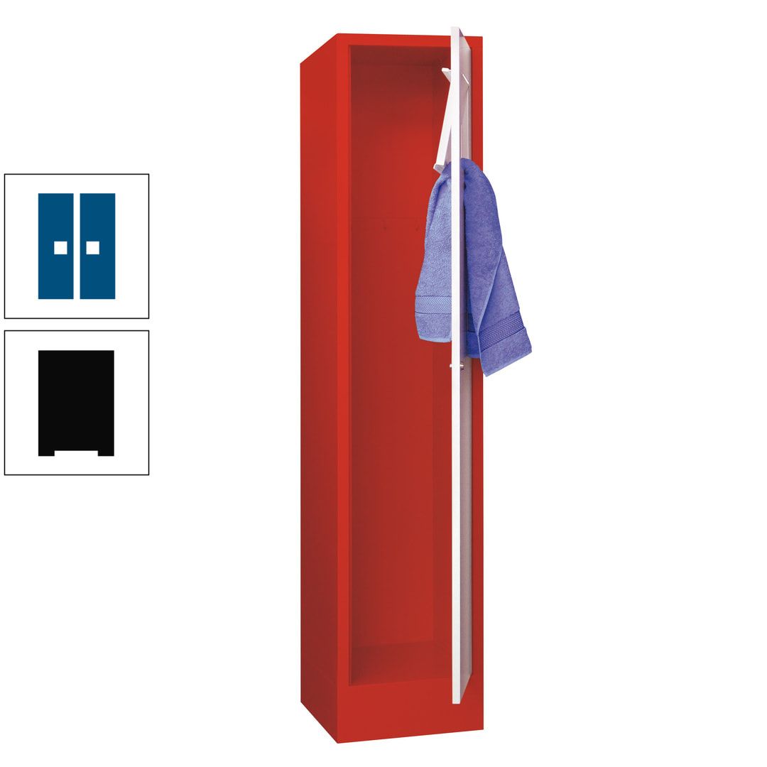Wäschesammelschrank - 1.850 x 400 x 500 mm (HxBxT) - Sockel - Drehriegel - anthrazitgrau