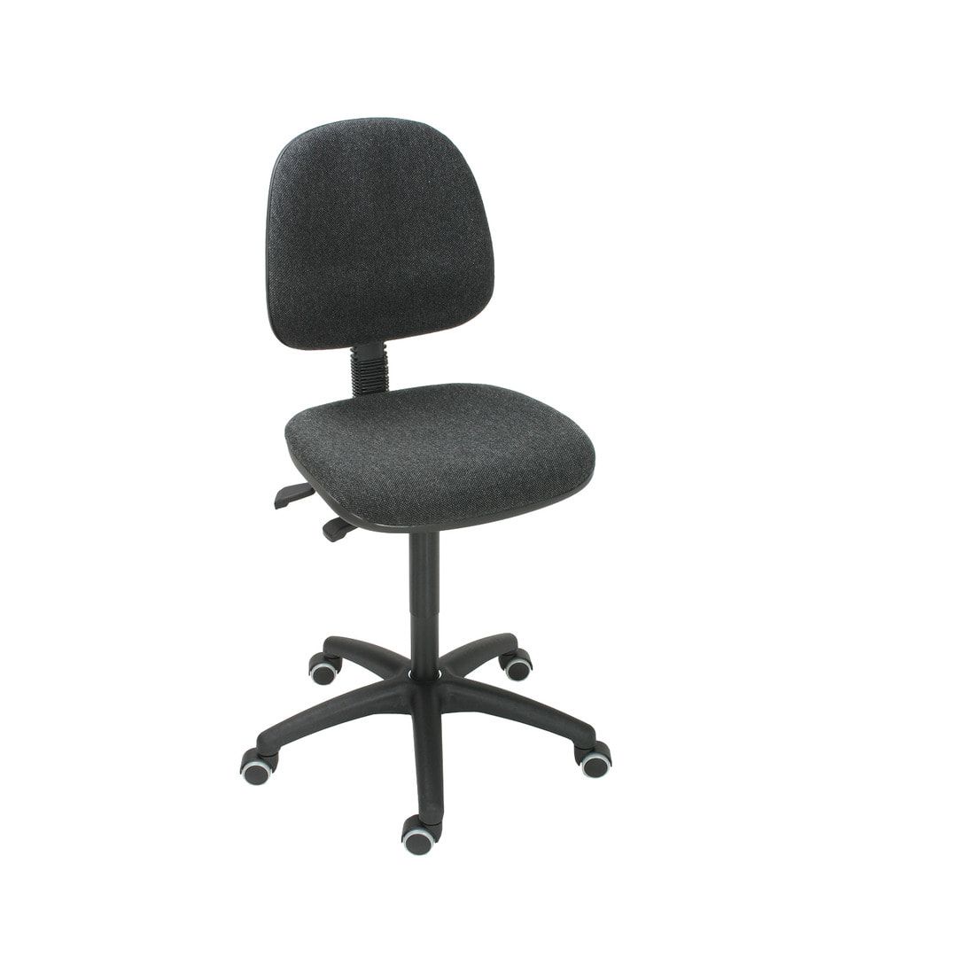 Bürostuhl - Asynchronmechanik - Sitzhöhe 465-655 mm - PU, schwarz - Rückenlehne groß - Kunststoff Fußkreuz mit Rollen
