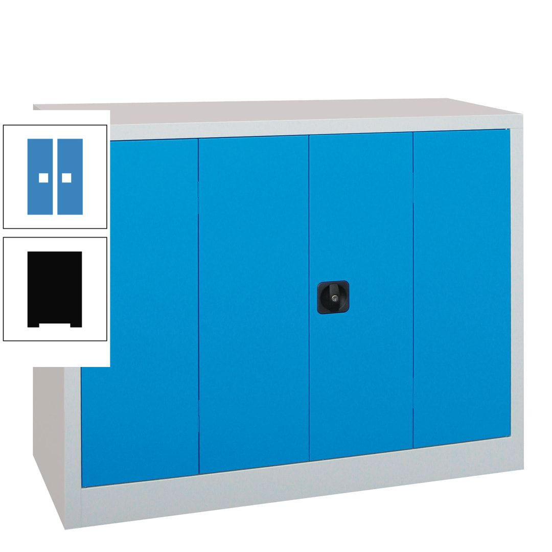 Falttürenschrank - 1.000x1.200x400 mm (HxBxT) - 2 Einlegeböden, gepulvert - Zylinderschloss - anthrazitgrau
