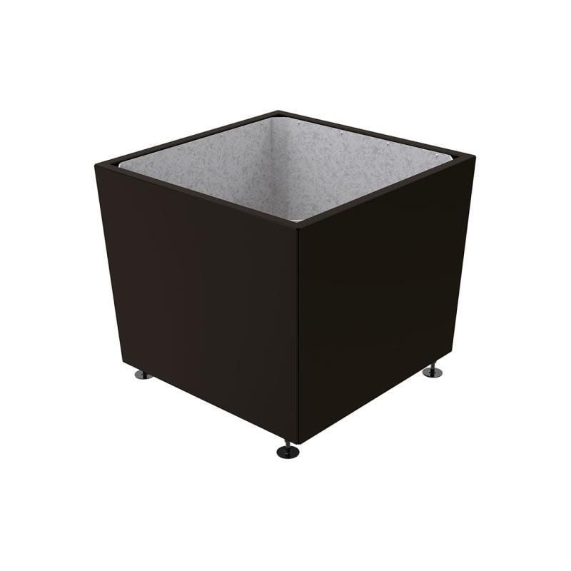 Pflanzkübel, 2 mm Stahlblech fvz, innen Blech feuerverzinkt mit Verladungsgriffen, verstellbare Füße, 760 x 785 x 785 mm (HxBxT), enzianblau