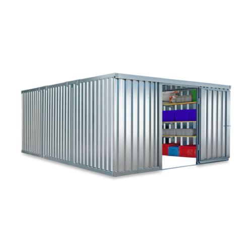 Container, Lagercontainer, Schnellbaucontainer, Materialcontainer, Baucontainer, Gerätehaus, zerlegt, 2.150 x 4.050 x 6.520 mm (HxBxT)