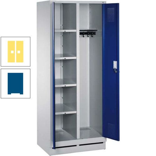 Mehrzweckschrank, Doppeltüren, Füße, 2 Abteile a 300 mm, Korpus anthrazitgrau, Tür anthrazitgrau, 1.800 x 600 x 500 mm (HxBxT)