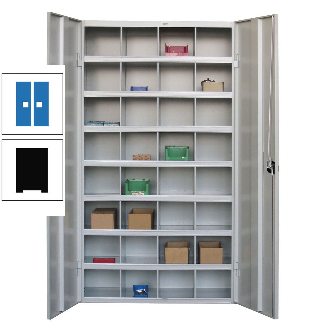 Fächerschrank - Sortierstation - Büroschrank - 32 Fächer - 1.800 x 1.000 x 530 mm (HxBxT) - Materialschrank - anthrazitgrau