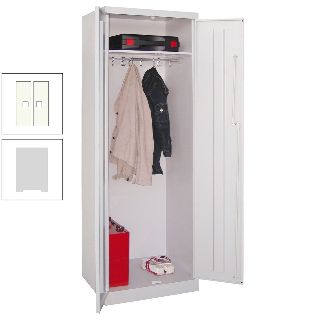 Garderobenschrank - 1 Fachboden - Kleiderstange - 1.800x600x500 mm (HxBxT) - Zylinderschloss - anthrazitgrau