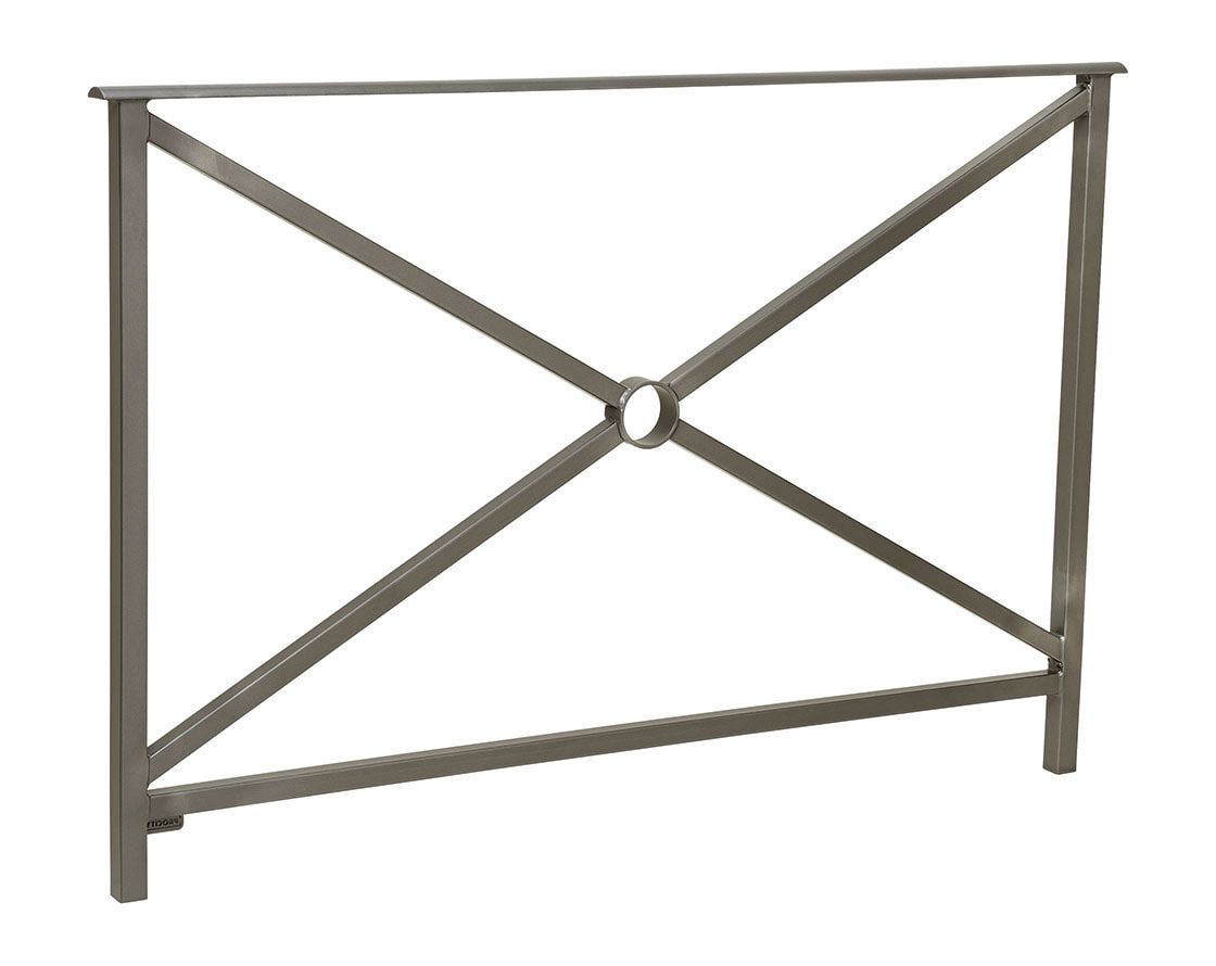 Geländer Kreuz und Kreis - 1.000 x 1.500 mm - flacher Handlauf - Farbe enzianblau - Außengeländer Systemgeländer
