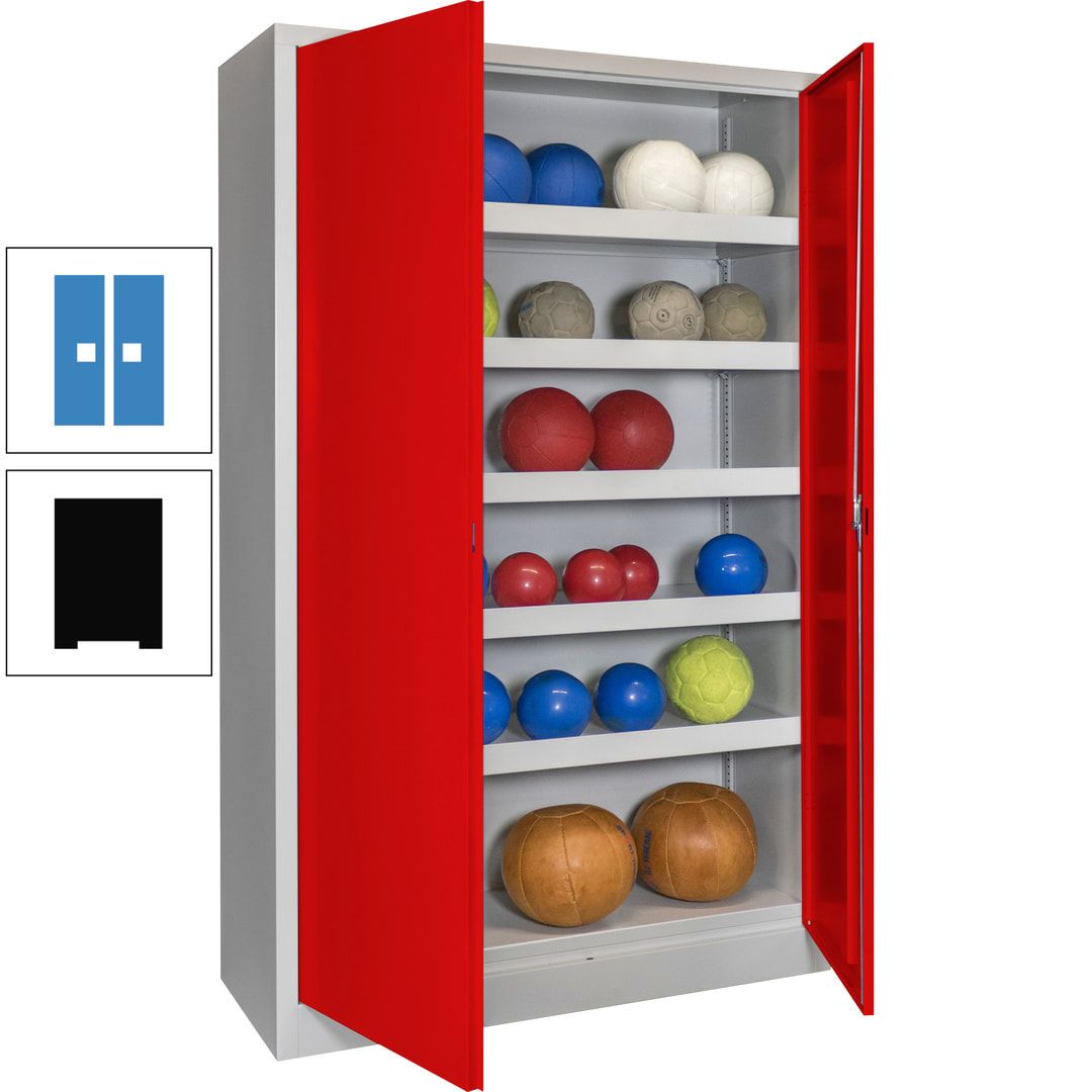 Ballschrank - Vollblechtüren - 5 Böden - 1.950x1.200x500 mm (HxBxT) - anthrazitgrau