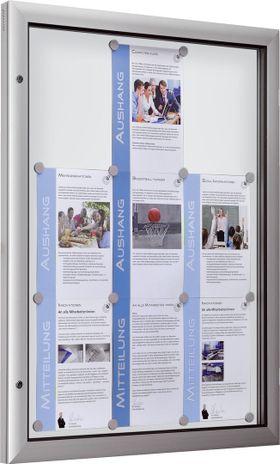 Alu Schaukasten, Schaufenster, Auslage, Werbekasten, extra flach - DIN A0, Hochformat oder Querformat, Magnet Rückwand