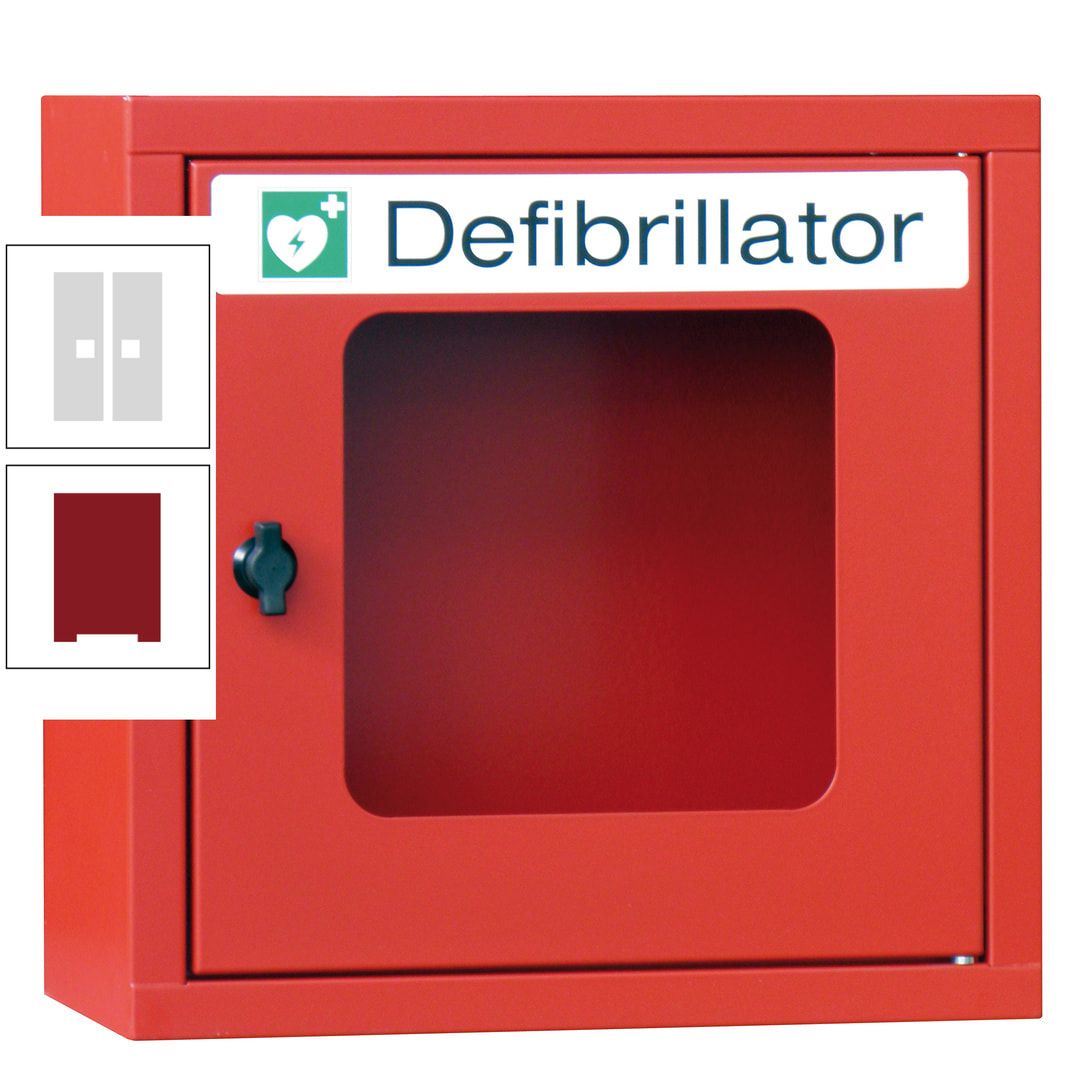 Defibrillatorenschrank - 400 x 400 x 200 mm (HxBxT) - Sichtfenster - anthrazitgrau
