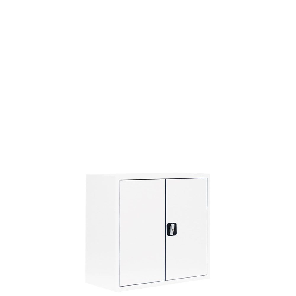 Aktenschrank, Büroschrank, abschließbar, Flügeltüren, 1 Fachboden, 750 x 800 x 383 mm (HxBxT), Stahl, Korpus und Türen in lichtgrau
