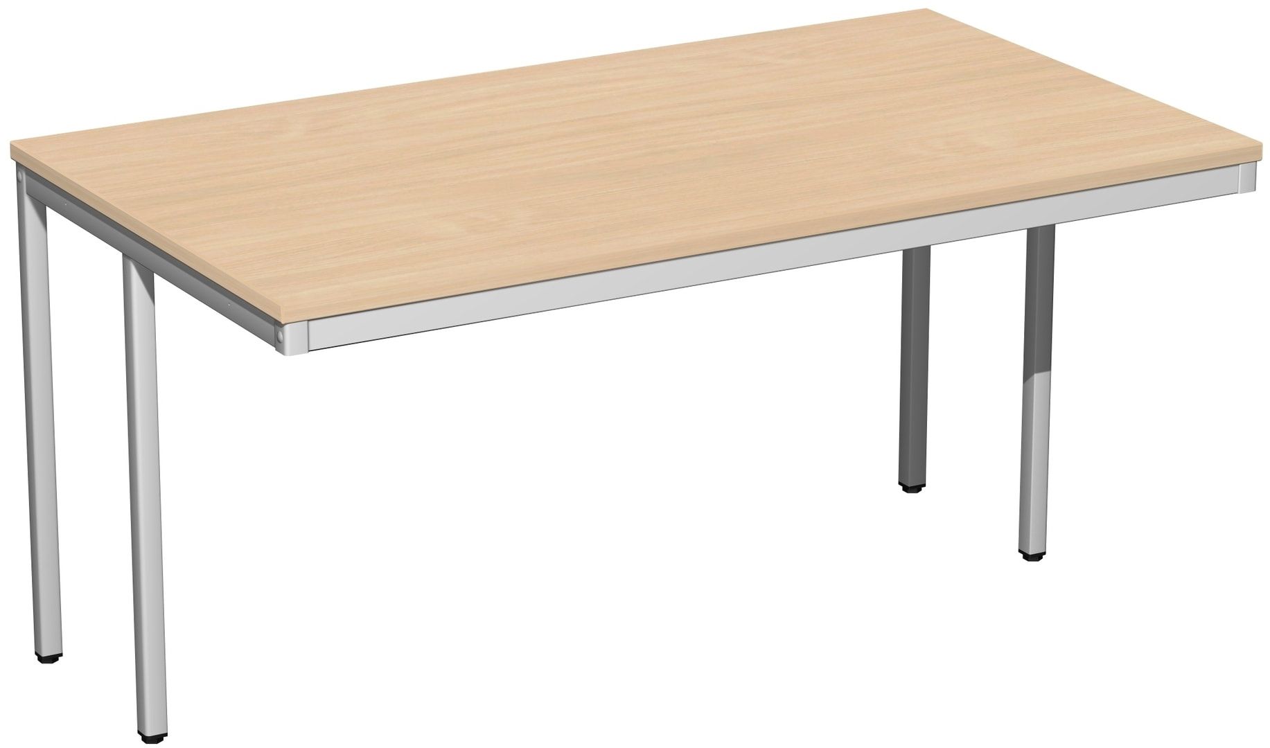 Schreibtisch - 4-Fuß Eco - Bürotisch - 720 x 1.000 x 800 mm (HxBxT) - Gestell lichtgrau - Ahorn