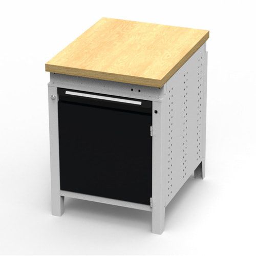 OTTOKIND Werkbank - Arbeitsplatte bündig - 850 x 605 x 750 mm (HxBxT) - Schrank - lichtgrau