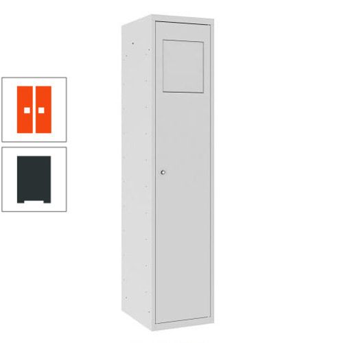 Wäschesammelschrank, Wäscheschrank, Einwurfklappe, Beutelhalter, 1.800 x 400 x 500 mm (HxBxT), Korpus anthrazitgrau, Front anthrazitgrau