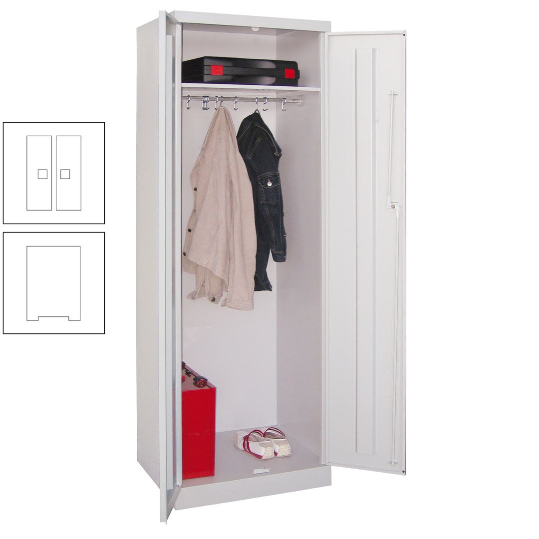 Garderobenschrank - 1 Fachboden - Kleiderstange - 1.800x600x500 mm (HxBxT) - Zylinderschloss - anthrazitgrau