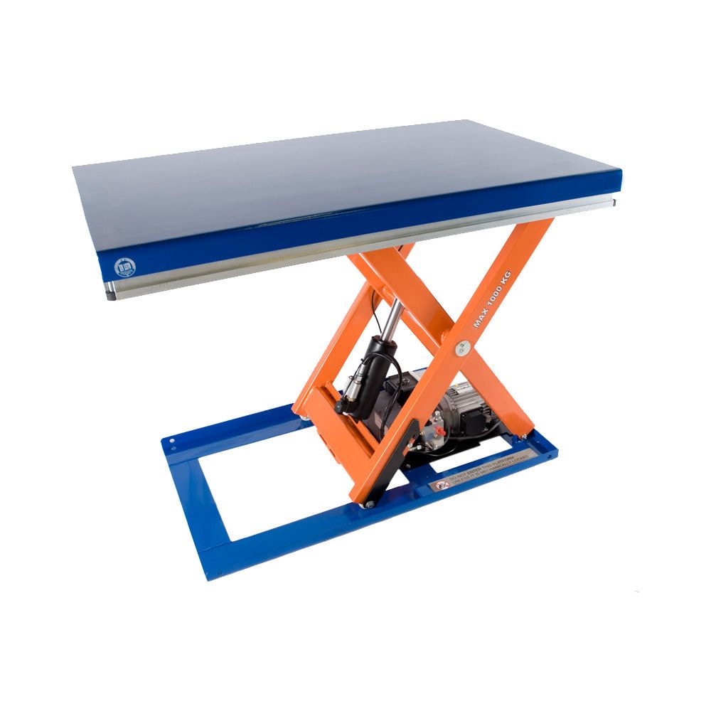 Robuster Profi Scherenhubtisch - Traglast 1.000 kg - max. Hub: 1.000 mm - 800 x 1.300 mm (BxT) - Hubzeit: 15 sec