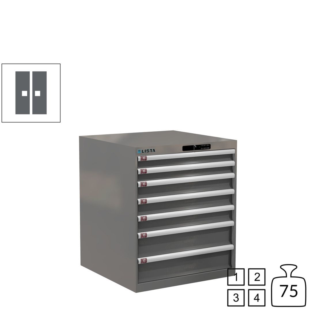 Lista Schubladenschrank - 14.409.010 - 850x717x725 mm (HxBxT) - 7 Schubladen - 75 kg - Key Lock - lichtblau (RAL 5012)