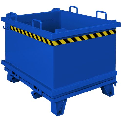 Eichinger Klappbodenbehälter, 1.000 Liter, stapelbar, selbstkippbar, Kettensicherung, 1.070 x 1.000 x 1.330 mm (HxBxT), Farbe anthrazitgrau