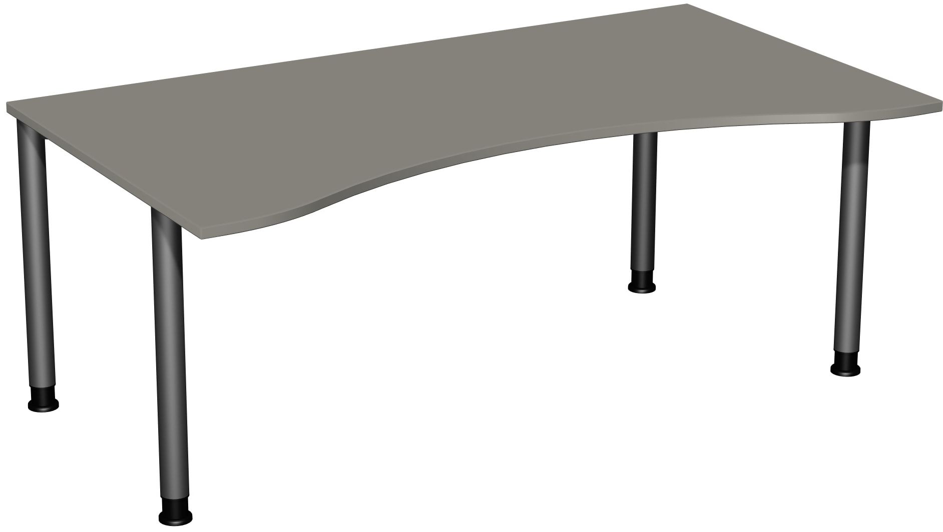 Ergo-Schreibtisch - 4-Fuß Flex - Bürotisch - Höhe 680-800 mm - 1.600 x 1.000 mm (BxT) - Gestell anthrazit - Ahorn