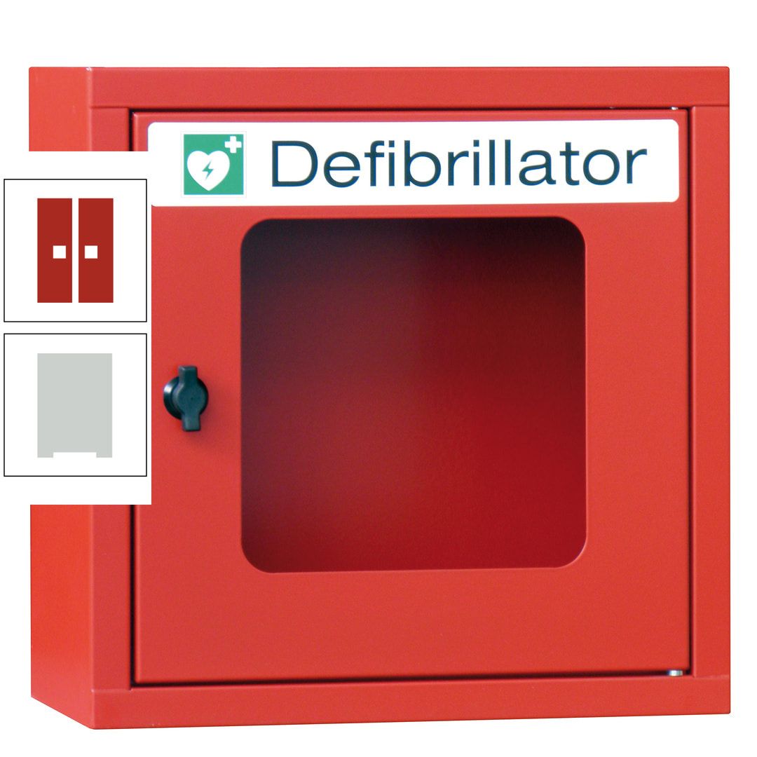 Defibrillatorenschrank - 400 x 400 x 200 mm (HxBxT) - Sichtfenster - anthrazitgrau