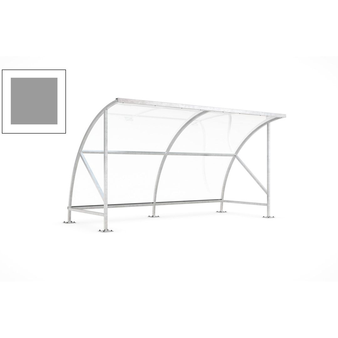 Fahrradunterstand - Fahrradgarage mit Bogendach - Stahl und Kunststoff - 2.290 x 4.130 x 2.100 mm (HxBxT) - Farbe Achatgrau