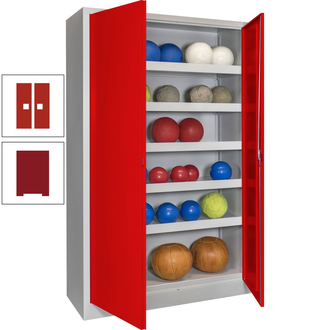 Ballschrank - Vollblechtüren - 5 Böden - 1.950x1.200x500 mm (HxBxT) - anthrazitgrau