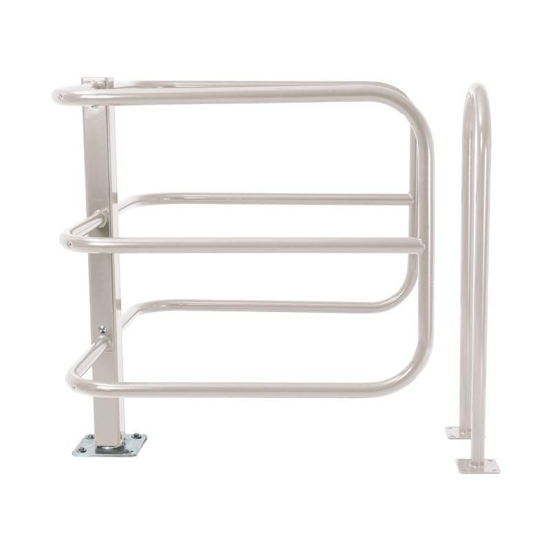 Selektive Schranke, für Fußgänger, Rollstühle und Kinderwagen, Stahlrohr, Sperrbreite 1.275 mm, Farbe enzianblau