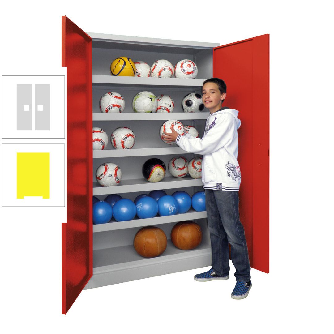 Ballschrank - Vollblechtüren - 5 Böden - 1.950x1.500x500 mm (HxBxT) - anthrazitgrau