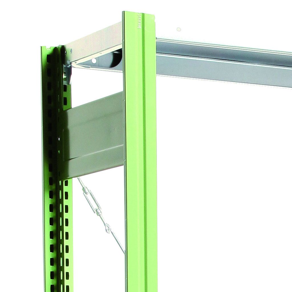 Fachbodenregal mit Tiefenriegel - 350 kg - 2.500 x 875 x 526 mm (HxBxT) - Anbauregal - 6 Böden - enzianblau - Lagerregal - Steckregal BERT