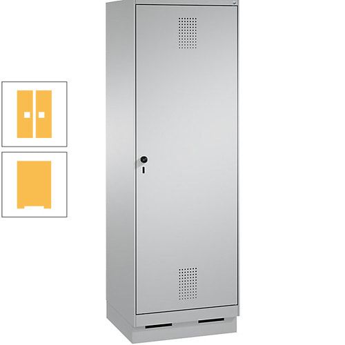 Doppel-Spind, Garderobenschrank, 1 Tür für 2 Abteile a 300 mm, Korpus anthrazitgrau, Türen anthrazitgrau, 1.800 x 600 x 500 mm (HxBxT)