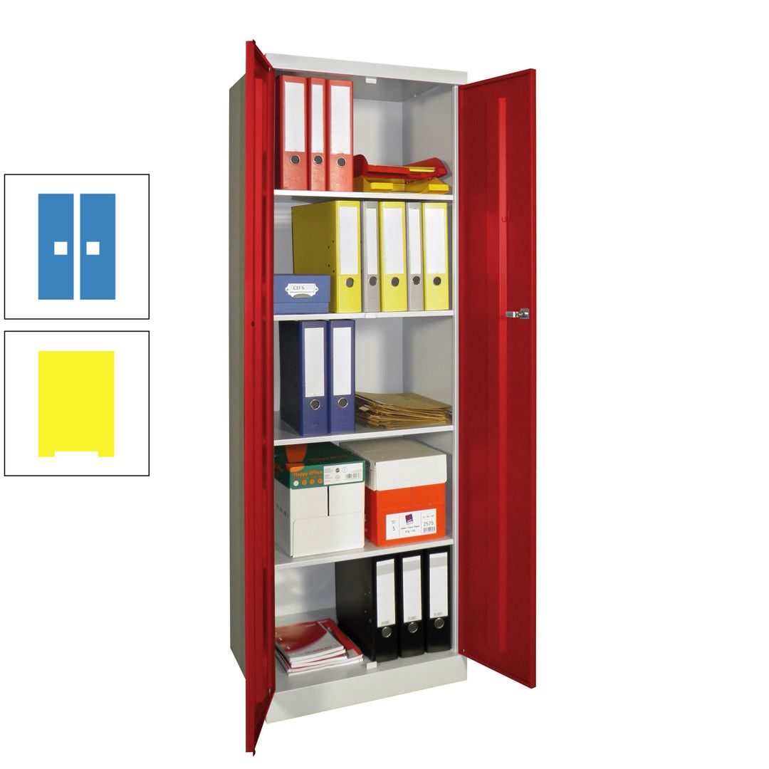 Aktenschrank - Sockel - 4 Böden - 1.800x600x500 mm (HxBxT) - Zylinderschloss - anthrazitgrau
