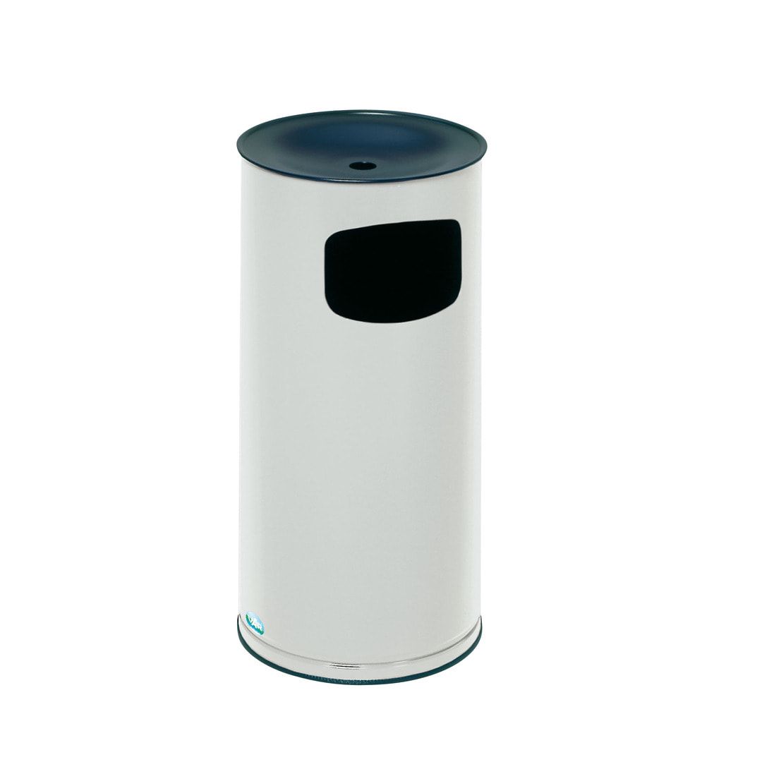 Abfallsammler - schwarzer Ascheraufsatz - rund - Volumen 44 l - 710 x 355 x 355 mm (HxBxT) - Edelstahl