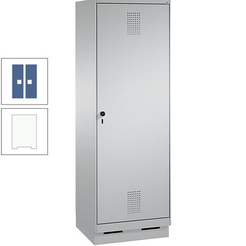 Doppel-Spind, Garderobenschrank, 1 Tür für 2 Abteile a 300 mm, Korpus anthrazitgrau, Türen anthrazitgrau, 1.800 x 600 x 500 mm (HxBxT)